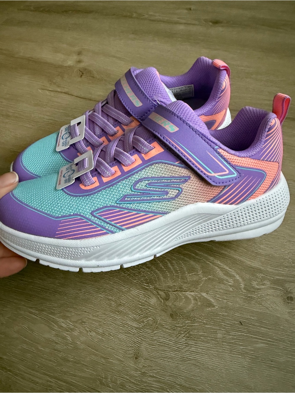 Skechers GirlsLightweight Easy On Adaptive Closure SZ 3 Sneakers Purple Pink NWT - Picture 2 of 7